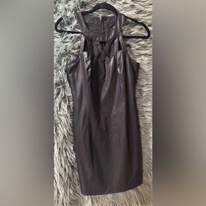 GUESS Faux Leather Cut Out Dress - Size 6 | Color: Black